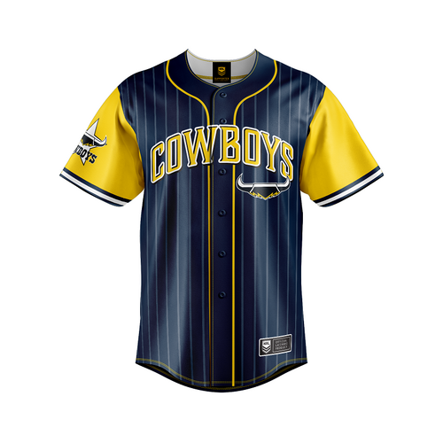 North Queensland Cowboys NRL Baseball Jersey Slugger T Shirt Sizes S-5XL!