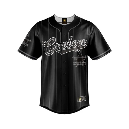 North Queensland Cowboys NRL 'Blackout' Baseball Jersey Slugger T Shirt Sizes Sizes S-5XL!