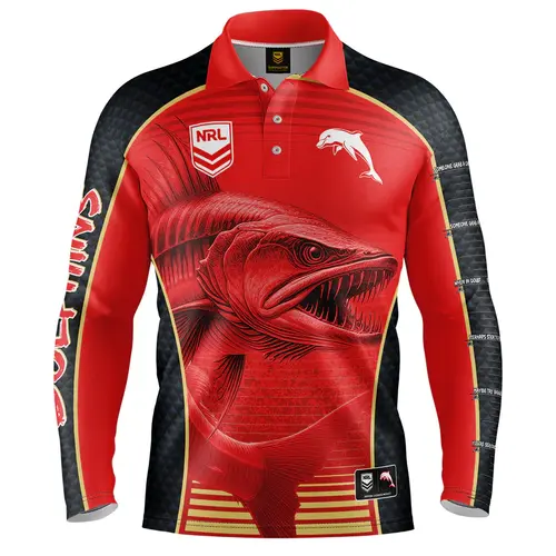 The Dolphins NRL Barracuda Fishing Shirt Mens Sizes S-5XL!