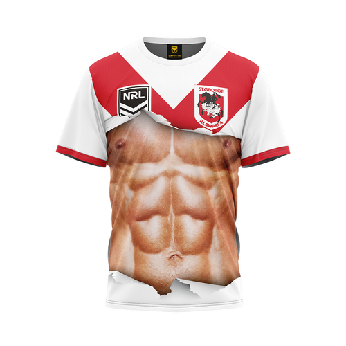 St George Dragons NRL 'Ripped Bod' T Shirts Sizes S-5XL!