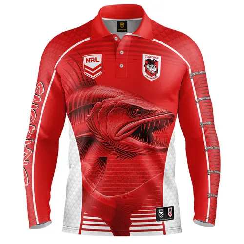 St George Dragons NRL Barracuda Fishing Shirt  Mens Sizes S-5XL!