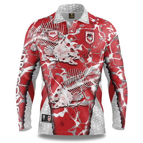 St George Dragons NRL Skeletor Fishing Polo T Shirt Sizes S-5XL!