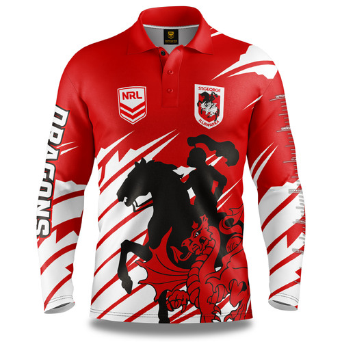 St George Dragons NRL Ignition Fishing Shirt  Mens Sizes S-5XL!