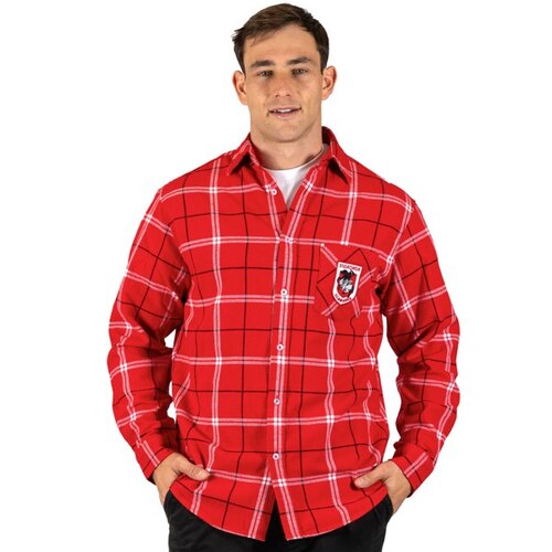 St George ILL Dragons NRL 'Mustang' Flannel Shirt Button Up T Shirt Sizes S-5XL!