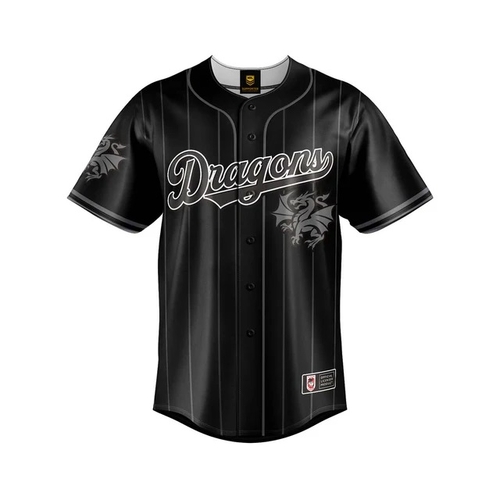 St George Dragons NRL 'Blackout' Baseball Jersey Slugger T Shirt Sizes Sizes S-5XL!