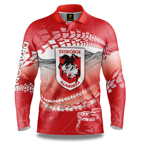 St George ILL Dragons NRL Trax Off-Road Camping Polo T Shirt Sizes S-5XL!