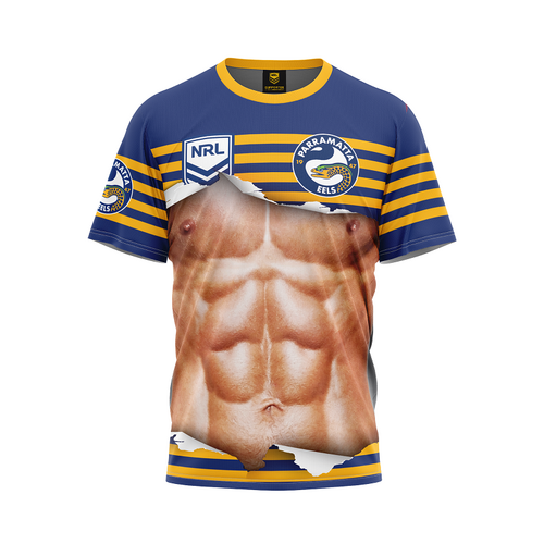 Parramatta Eels 2023 NRL 'Ripped Bod' T Shirts Sizes S-5XL!