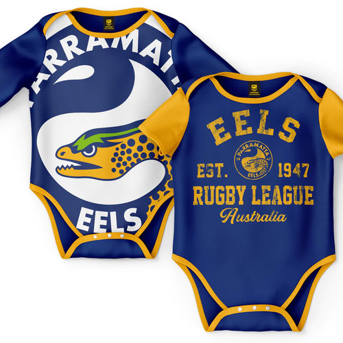 Parramatta Eels NRL Two Piece Baby Infant Bodysuit Gift Set Sizes 000-1!