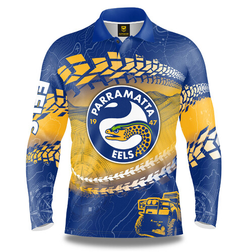 Parramatta Eels NRL Trax Off-Road Camping Polo T Shirt Sizes S-5XL!