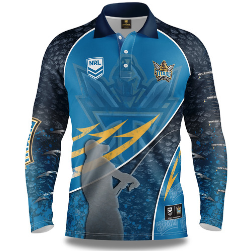 Gold Coast Titans NRL 2020 Get Hooked Fishing Polo T Shirt Sizes S-5XL!