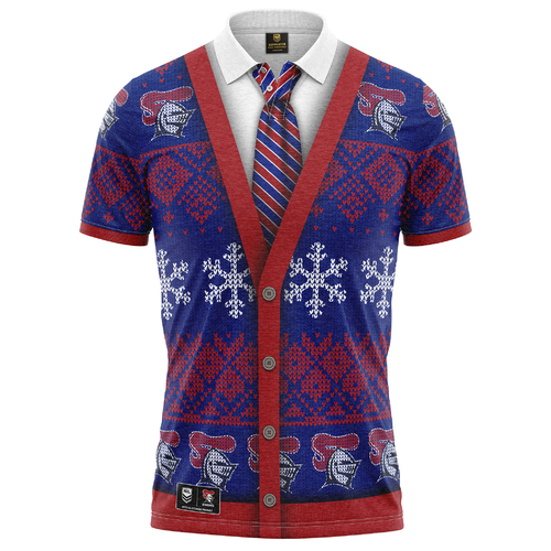 Newcastle Knights NRL Xmas Polo T Shirt Sizes S-5XL!