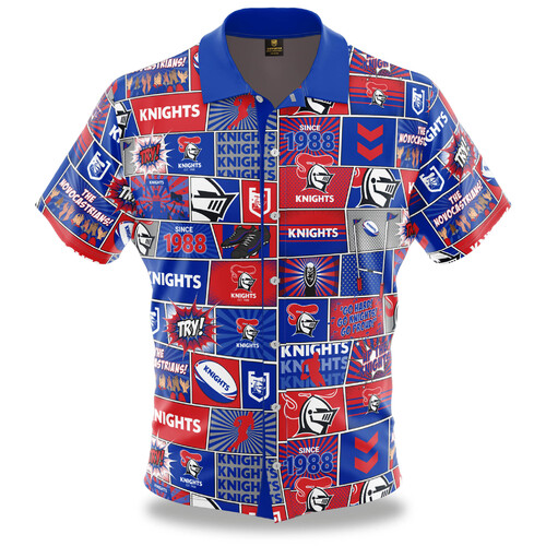 Newcastle Knights NRL Fanatic Button Up Shirts Polo Sizes S-5XL!