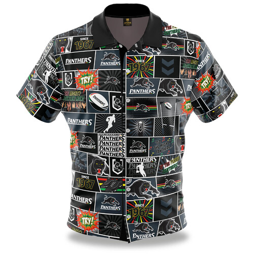 Penrith Panthers NRL 2021 Fanatic Button Up Shirts Polo Sizes S-5XL!