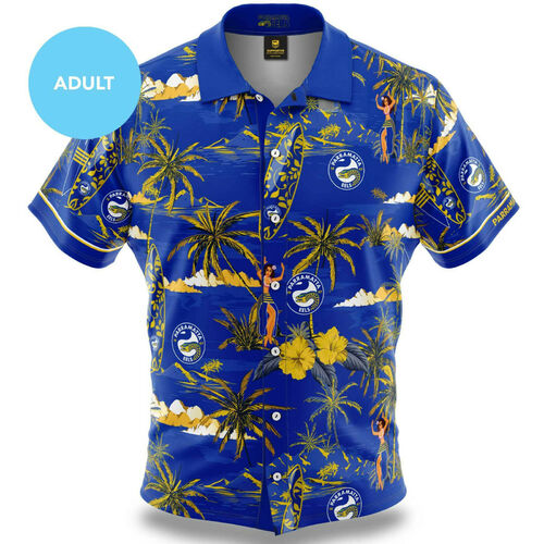 Parramatta Eels NRL 2020 Hawaiian Shirt Button Up Polo T Shirt Sizes S-5XL!