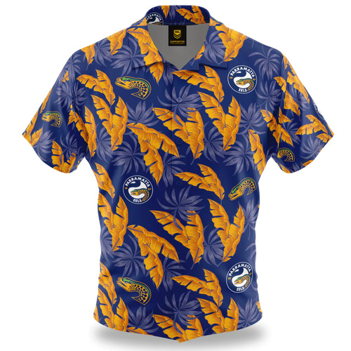 Parramatta Eels NRL Paradise Hawaiian Polo Shirt Sizes S-5XL!
