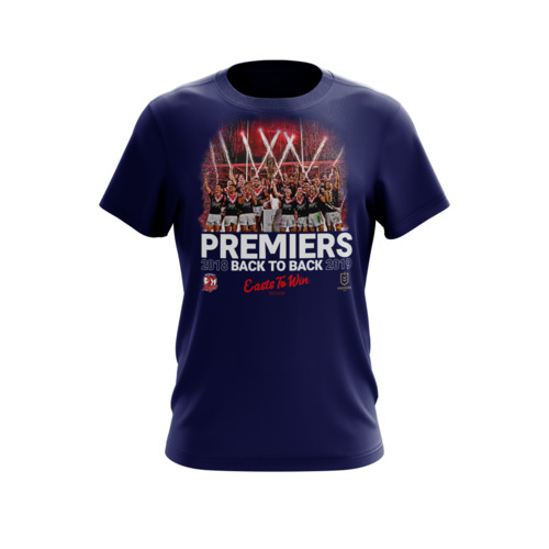 Sydney Roosters NRL 2019 Back 2 Back Celebration Premiers Shirt Sizes S-5XL!
