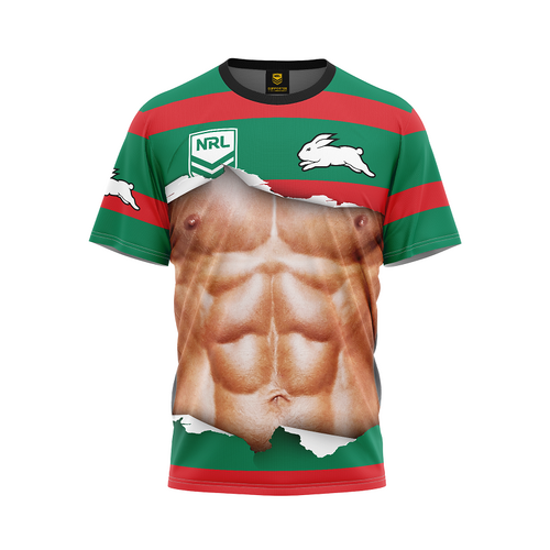 South Sydney Rabbitohs NRL 'Ripped Bod' T Shirts Sizes S-5XL!