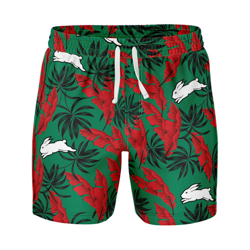 South Sydney Rabbitohs NRL Paradise Volley Swim Shorts Sizes S-5XL!