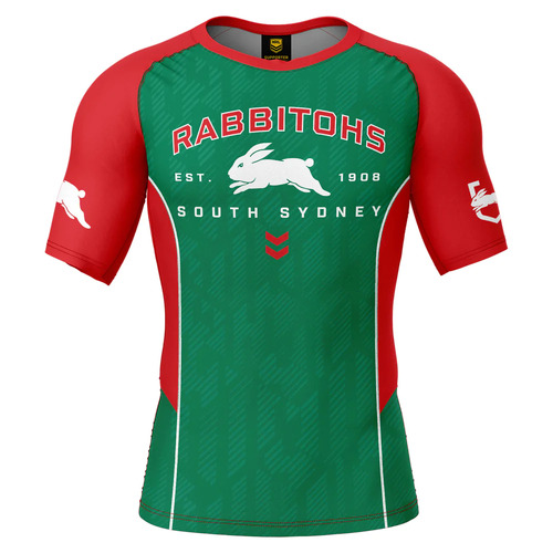 South Sydney Rabbitohs NRL Ashtabula Blocker Rash Vest Sizes S-2XL!