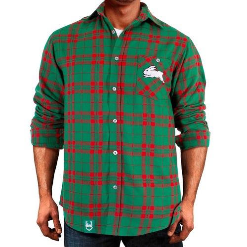 Sth Syd Rabbitohs NRL 2021 Flannel Shirt Button Up T Shirt Sizes S-5XL!