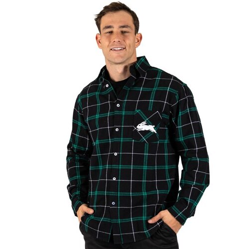 South Syd Rabbitohs NRL 'Mustang' Flannel Shirt Button Up T Shirt Sizes S-5XL!