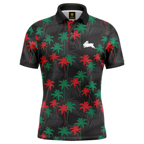 South Sydney Rabbitohs NRL 'Par-Tee' Golf Polo T Shirt Sizes S-5XL!