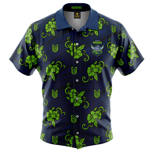 Canberra Raiders NRL Tribal Hawaiian Shirt Button Up Polo T Shirt Sizes S-5XL!