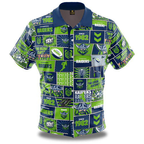 Canberra Raiders NRL 2021 Fanatic Button Up Shirts Polo Sizes S-5XL!