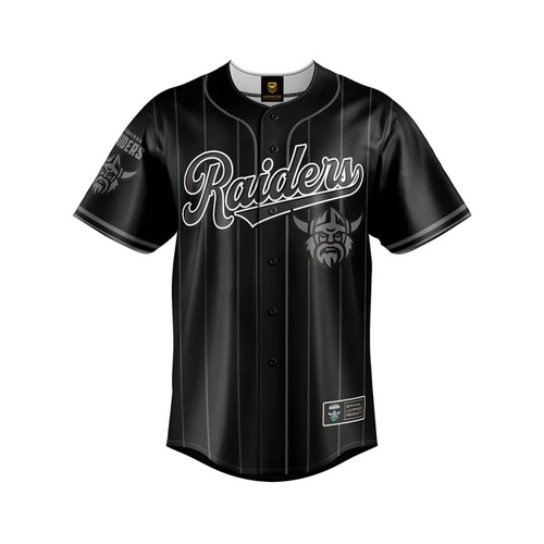 Canberra Raiders NRL 'Blackout' Baseball Jersey Slugger T Shirt Sizes Sizes S-5XL!