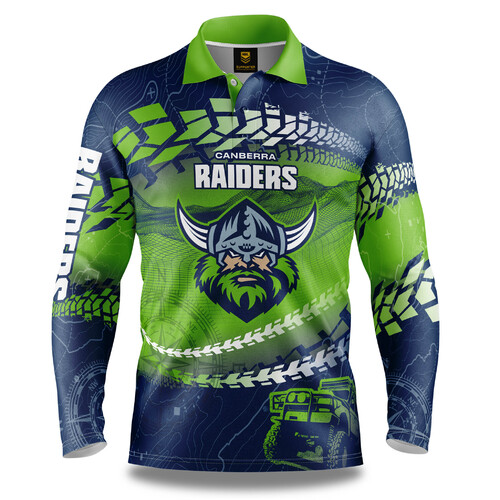 Canberra Raiders NRL Trax Off-Road Camping Polo T Shirt Sizes S-5XL!