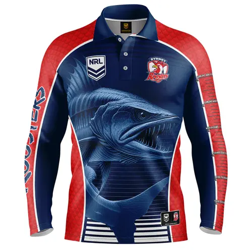 Sydney Roosters NRL Barracuda Fishing Shirt Mens Sizes S-5XL!