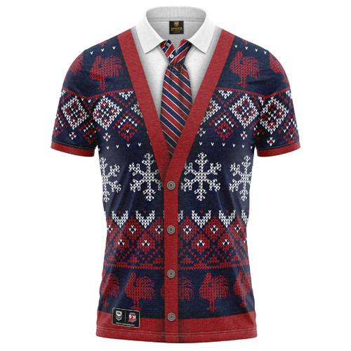 Sydney Roosters NRL Xmas Polo T Shirt Sizes S-5XL!