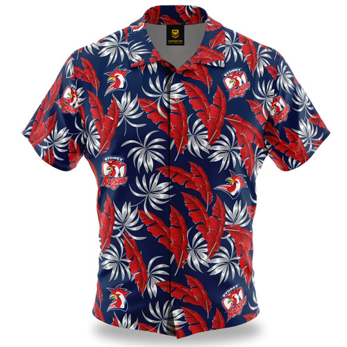 Sydney Roosters NRL Paradise Hawaiian Polo Shirt Sizes S-5XL!