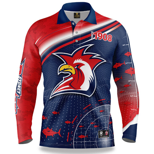 Sydney Roosters NRL Fishfinder Fishing Shirt Polo Sizes S-5XL!