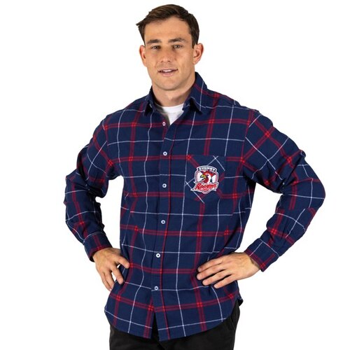 Sydney Roosters NRL 'Mustang' Flannel Shirt Button Up T Shirt Sizes S-5XL!