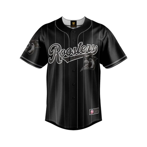 Sydney Roosters NRL 'Blackout' Baseball Jersey Slugger T Shirt Sizes Sizes S-5XL!