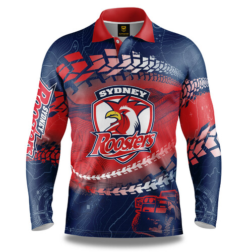 Sydney Roosters NRL 2021 Trax Off-Road Camping Polo T Shirt Sizes S-5XL!