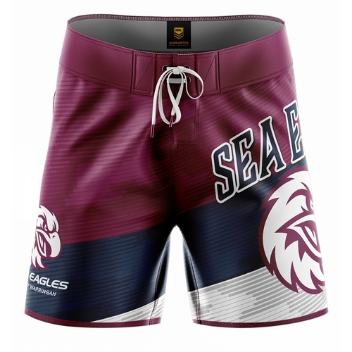 Manly Sea Eagles NRL Barrel Board Shorts Mens Sizes S-5XL!
