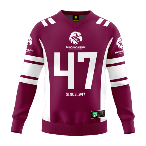 Manly Sea Eagles NRL 'Quarterback' Pullover Jersey Toddlers Sizes 1-4!