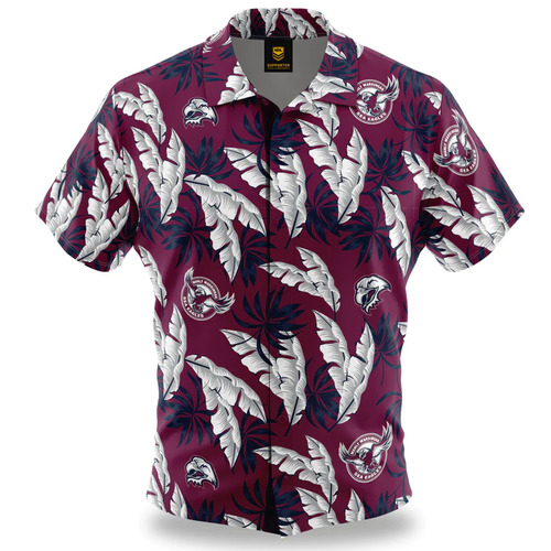 Manly Sea Eagles NRL Paradise Hawaiian Polo Shirt Sizes S-5XL!
