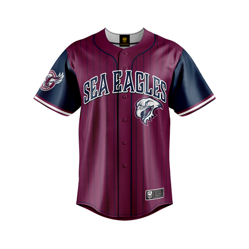 Manly Sea Eagles NRL Baseball Jersey Slugger T Shirt Sizes S-5XL!