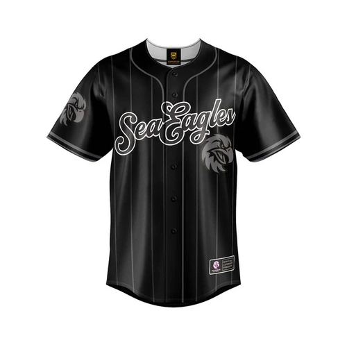 Manly Sea Eagles NRL 'Blackout' Baseball Jersey Slugger T Shirt Sizes Sizes S-5XL!