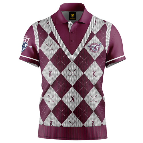 Manly Sea Eagles NRL 2021 Fairway Golf Polo T Shirt Sizes S-5XL!