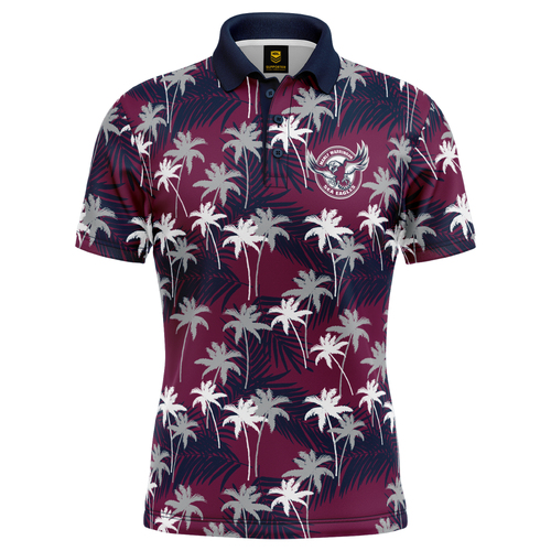 Manly Sea Eagles NRL 'Par-Tee' Golf Polo T Shirt Sizes S-5XL!