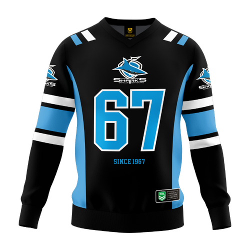 Cronulla Sharks NRL 'Quarterback' Pullover Jersey Toddlers Sizes 1-4!