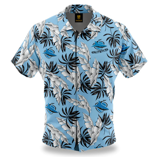 Cronulla Sharks NRL Paradise Hawaiian Polo Shirt Sizes S-5XL!