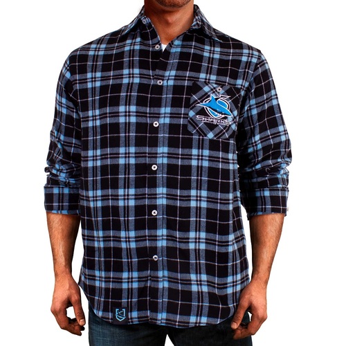 Cronulla Sharks NRL 2021 Flannel Shirt Button Up T Shirt Sizes S-5XL!