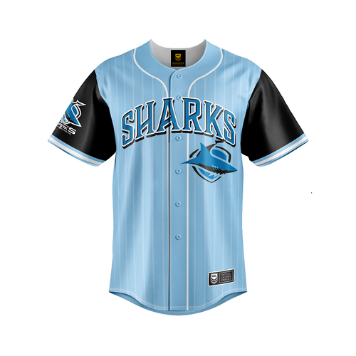 Cronulla Sharks NRL Baseball Jersey Slugger T Shirt Sizes S-5XL!