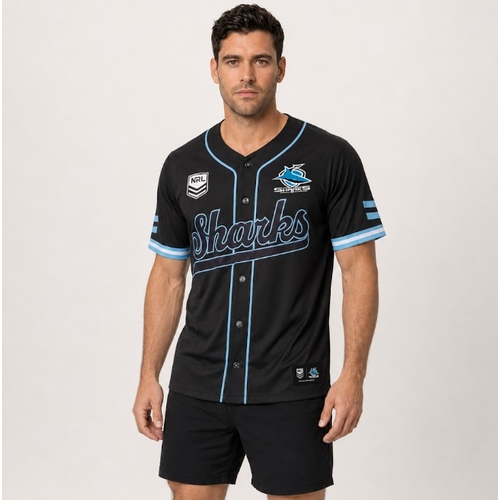 Cronulla Sharks NRL 'Homer' Baseball Jersey Slugger T Shirt Sizes S-5XL!