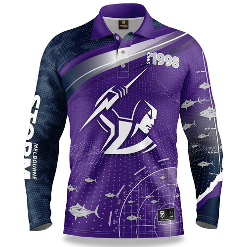 Melbourne Storm NRL Fishfinder Fishing Shirt Polo Sizes S-5XL!